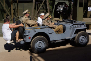 Army jeep with generals