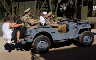 Army jeep with generals